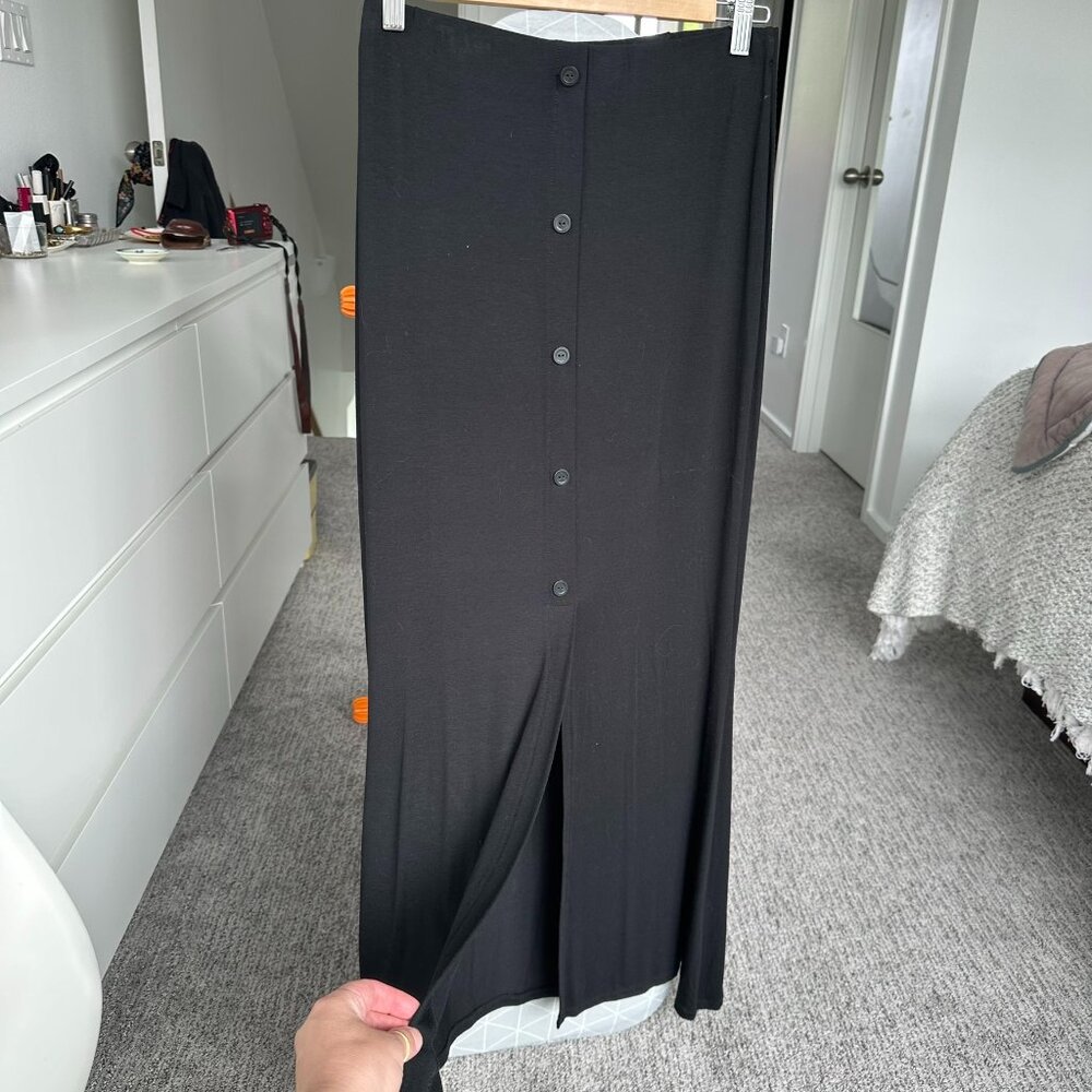 ASOS black midi button front skirt